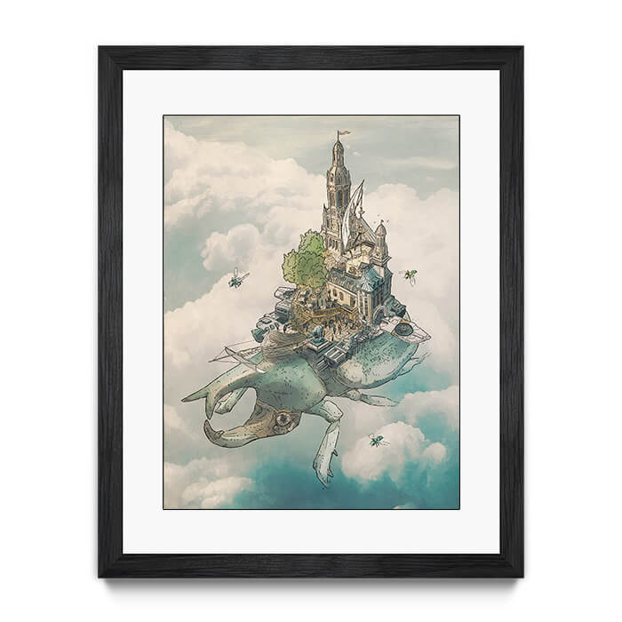 Rhino Beetle City - Gregory Fromenteau art - S (14'' X 11'' / 35.56 X 27.94 cm )
